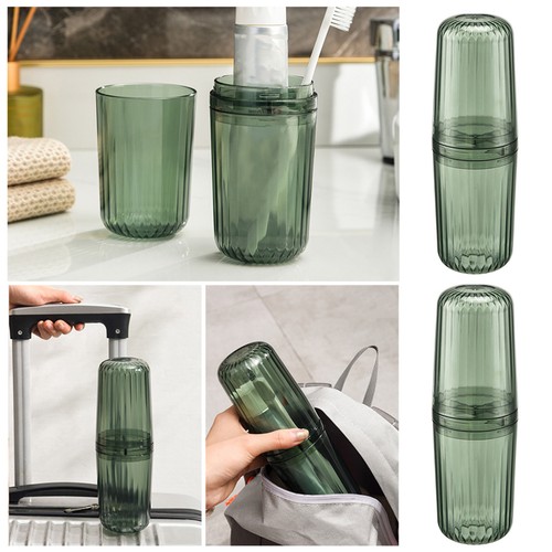 Toothbrush Cup Good Sealing Organization Space-saving Travel Mouthwash Cup - Picture 4 of 12
