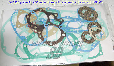 BSA A10 Alu head 56-62 gasket kit kork paper copper gaskets Dichtungssatz 325C