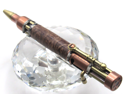 Stylo à Bille Mécanique En Bois De Buckeye Burl - Fait Main Aux USA - Garniture Or