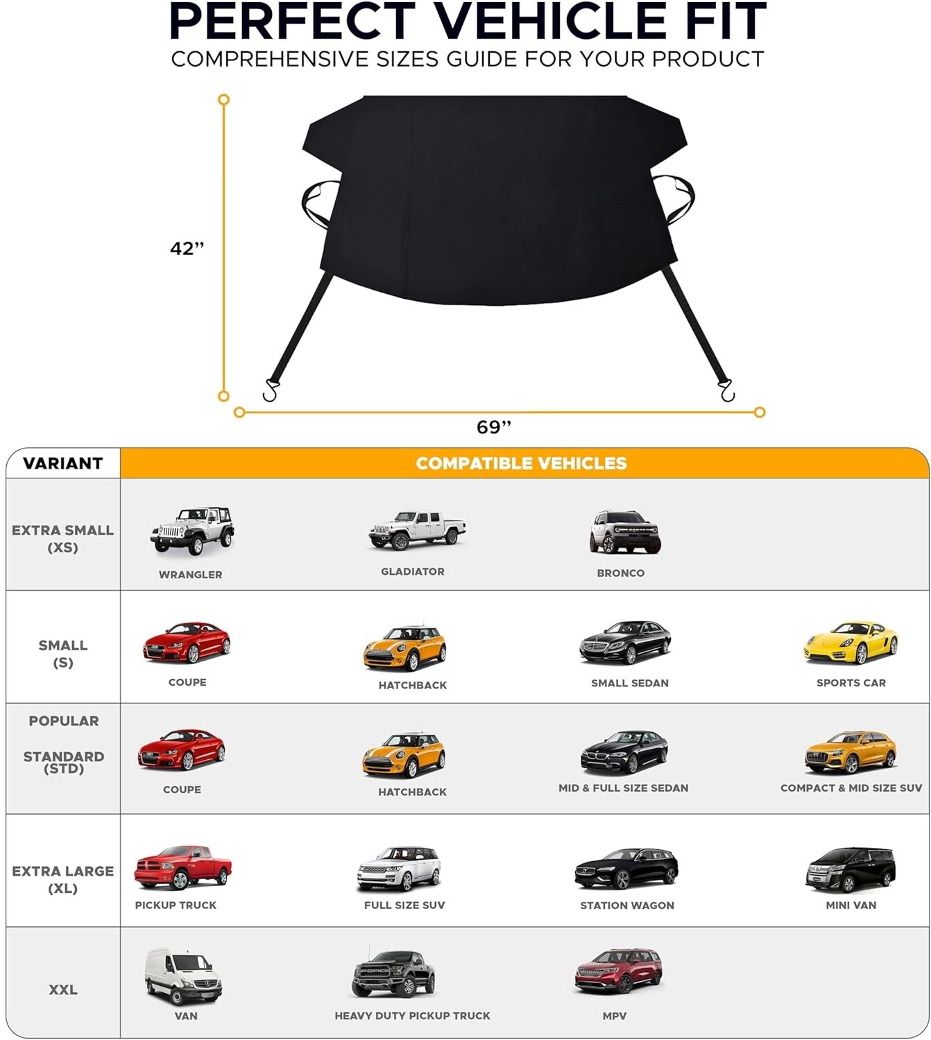 Car Windshield Snow Cover Frost Guard Waterproof Universal Fit SUV Auto Car USA