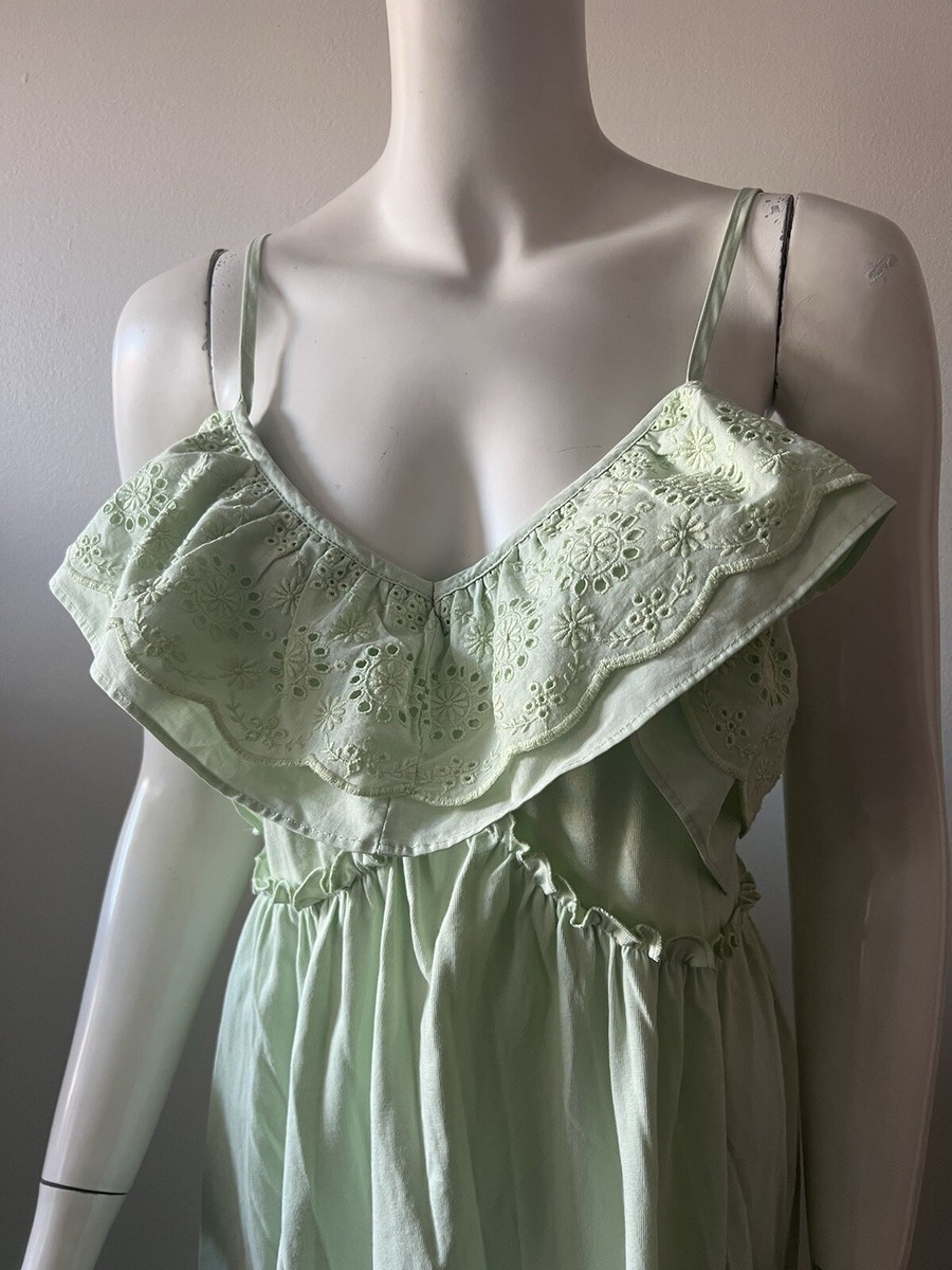 zara green frill dress Alice & Olivia