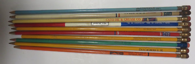 Vtg Lot VERY LONG PENCILS 14.5'' w/ LONG FERRULES Advertising Early Mid-Century