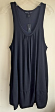 NWT $298 Marc by Marc Jacob Sleeveless Silk Shift Dress Normandy Blue Navy Sz S