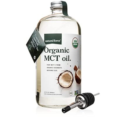 Organic MCT Oil   Pure Glass Bottle   Made from 100% Cold Pressed Virgin Coco...