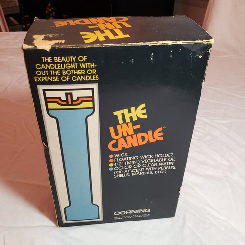VTG UN-CANDLE 9" by Corning Glass Works New York Cool & Groovy 1970's Style - Foto 8 di 11