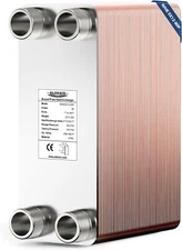 ALORAIR 5"x12" 80 Plates Heat Exchanger Water to Water, with 1-1/4" MPT Port