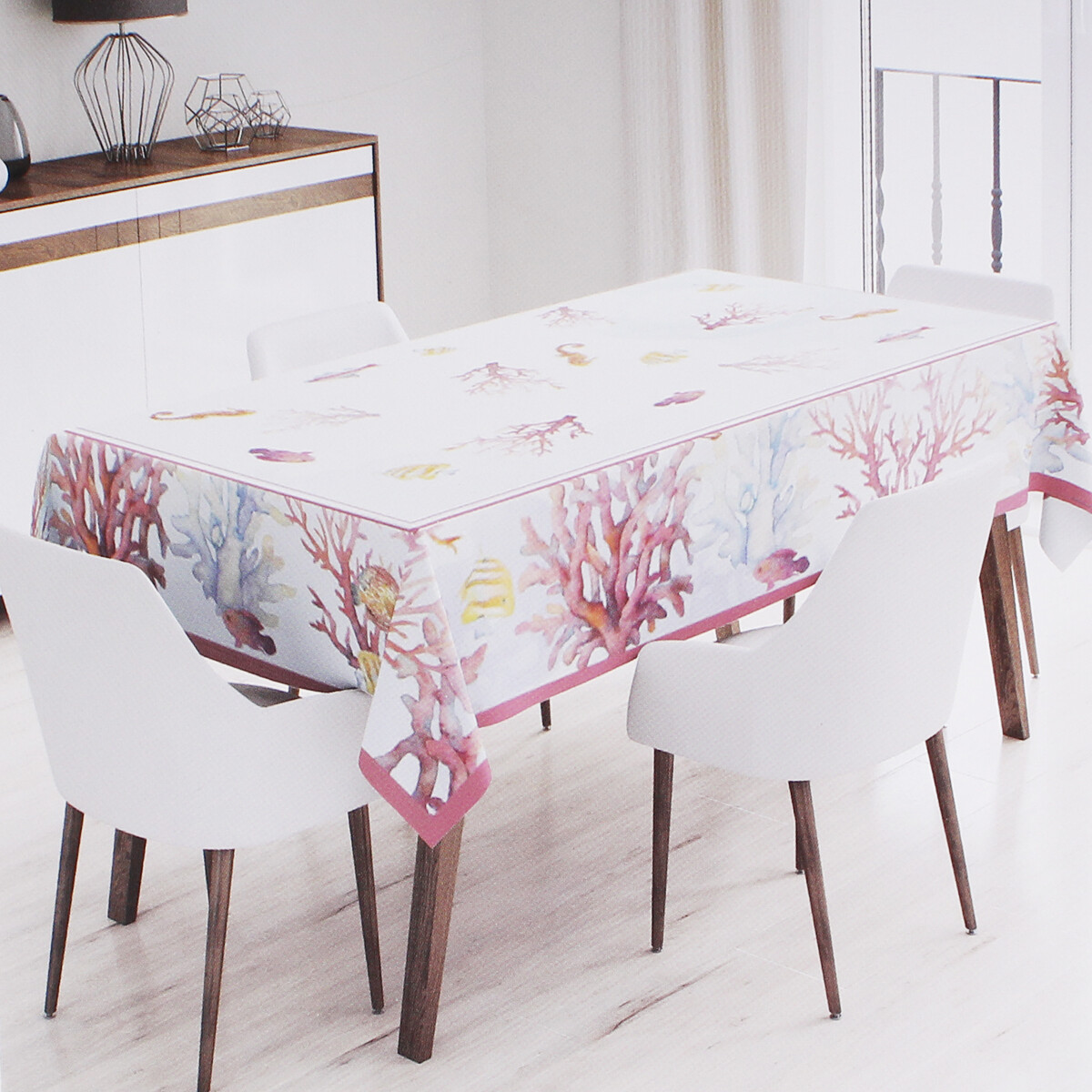 Tischdecke Tisch Tischdecken Baumwolle A Fantasie Marina Koralle Pink 6 12 Setzt