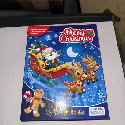Merry Christmas My Busy Books Storybook w/10 Figurines & Placement New
