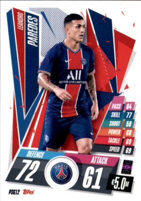 Champions League 20/21 2020 2021 PSG12 - Leandro Paredes - Basis Karte