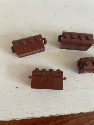 Lego Lote de 5 Contenedores Cofres del Tesoro 4738a Ciudad Abierta Piratas Marrón Rojizo - Imagen 3 de 3