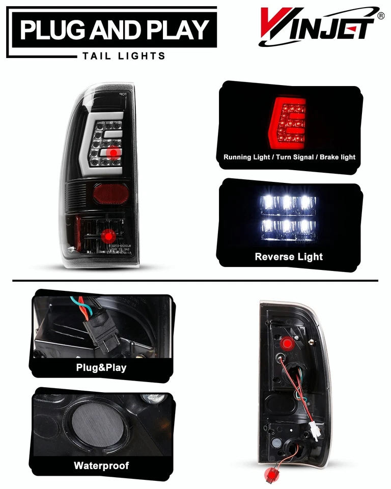 LED Tail Lights Lamp For 1997-2003 Ford F-150/99-07 F-250 F-350 F-450 Super Duty - Image 2 of 4