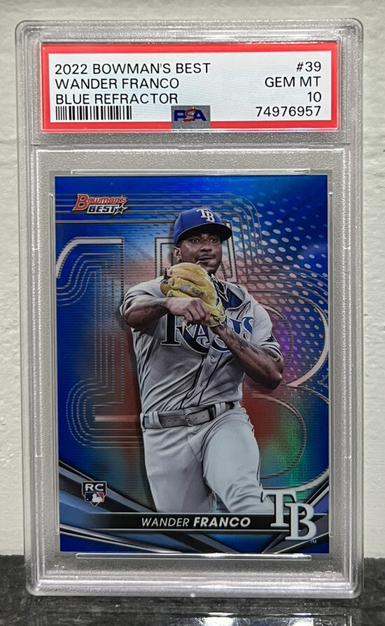 2022 Bowman’s Best Wander Franco Blue Refractor /150 Rookie PSA 10 Rays