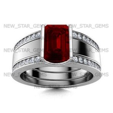 Natural Garnet Gemstone Ring 925 Sterling Silver Ring For Men  s Engagement Ring