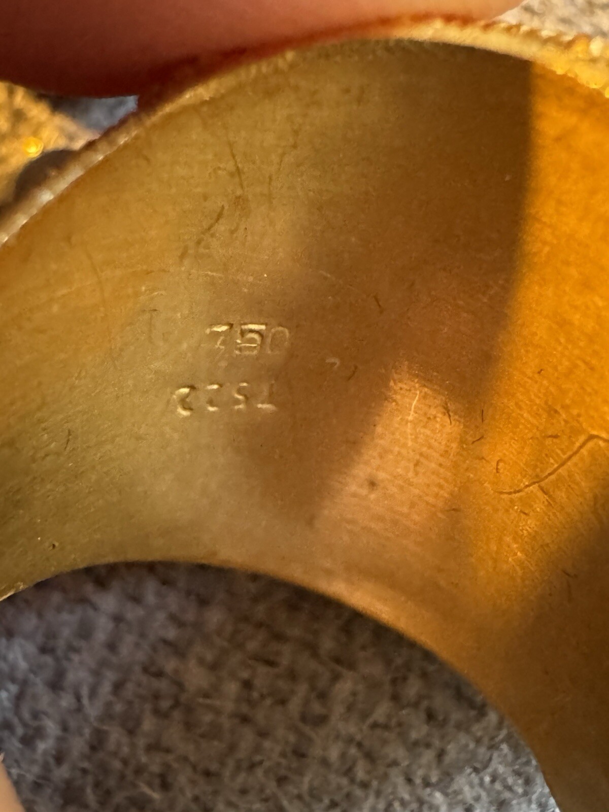 Charming 18k Solid Gold Ring/blue Agate Stone - image 11