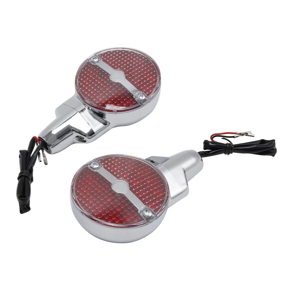 Lente roja plana con señales de giro LED para Harley Heritage Softail Classic FLSTC 1999-17 Foto 3 de 4