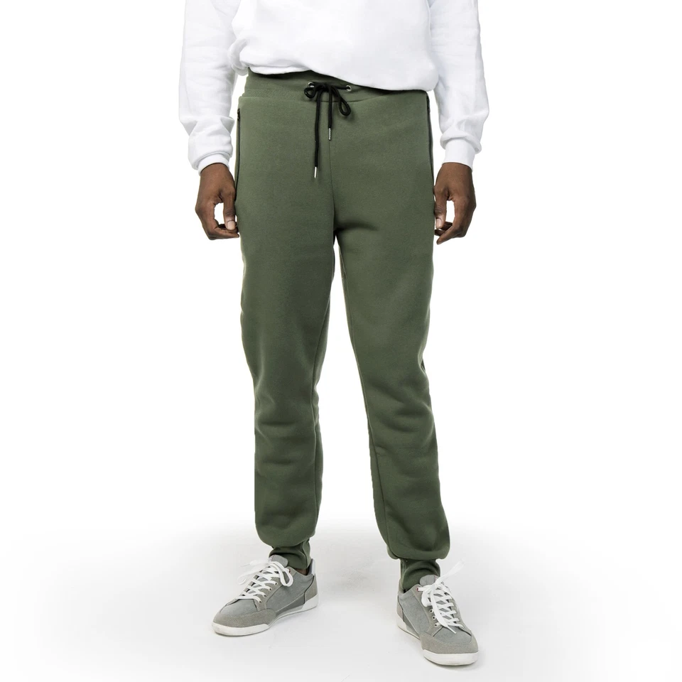 3 PACK: Men's Fleece Lined Slim Fit Casual Tech Jogger Sweatpants Zipper Pockets - Image 4 of 4