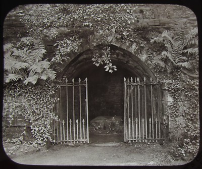 Glas magische Laterne Dia GUYS WELL GUYS CLIFFE WARWICK UM 1890 ALTES FOTO