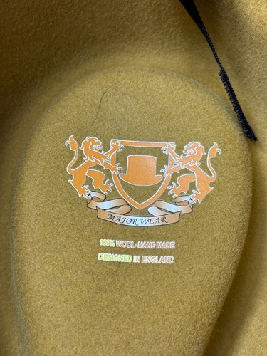 Major Wool fedora hat size L 59cm Mustard yellow - Picture 18 of 19