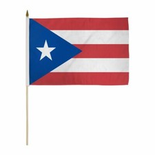 12x18 Inches 12x18 Puerto Rico Stick Flag wood Staff