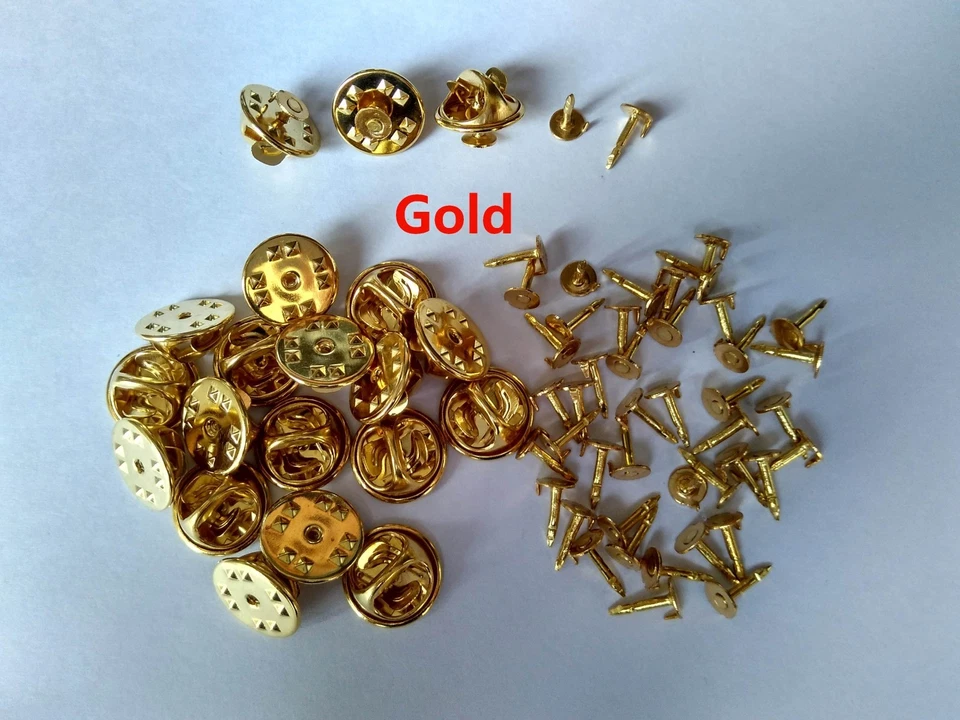 Venta al por mayor tachuelas de latón tacs pin mariposa cierre trasero embrague hallazgos broches Foto 2 de 4