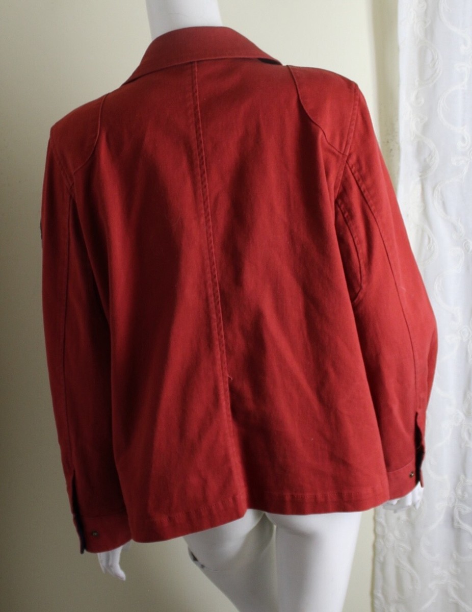 Ralph Lauren Sz L Red Twill Vintage Crest Firemans Clasp