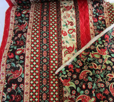 MBT Quilted Double Sided Fabric HOLIDAY Stripe Red Black, BTY, 5 YDS AVAILABLE
