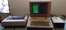 Apple IIe A2S2064 Personal Computer Monitor, Disk Drive and Printer, 40 Disks