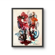 Mary Myers Original BOLD Rushtic Abstract Painting 14X11 Canvas Signed Art