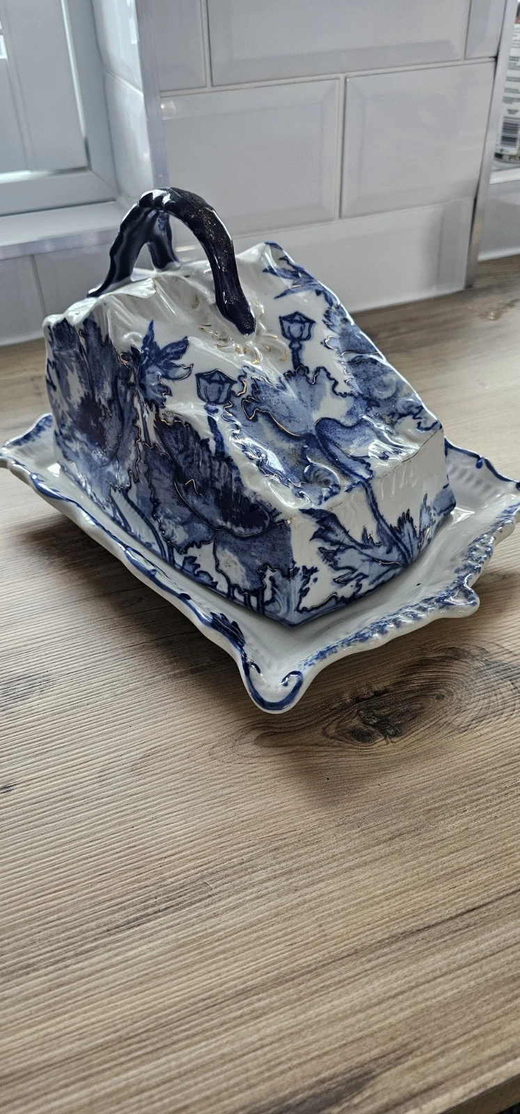 Vintage Blue/White Ceramic Cheese Dish Large
Opens in a new window or tab
