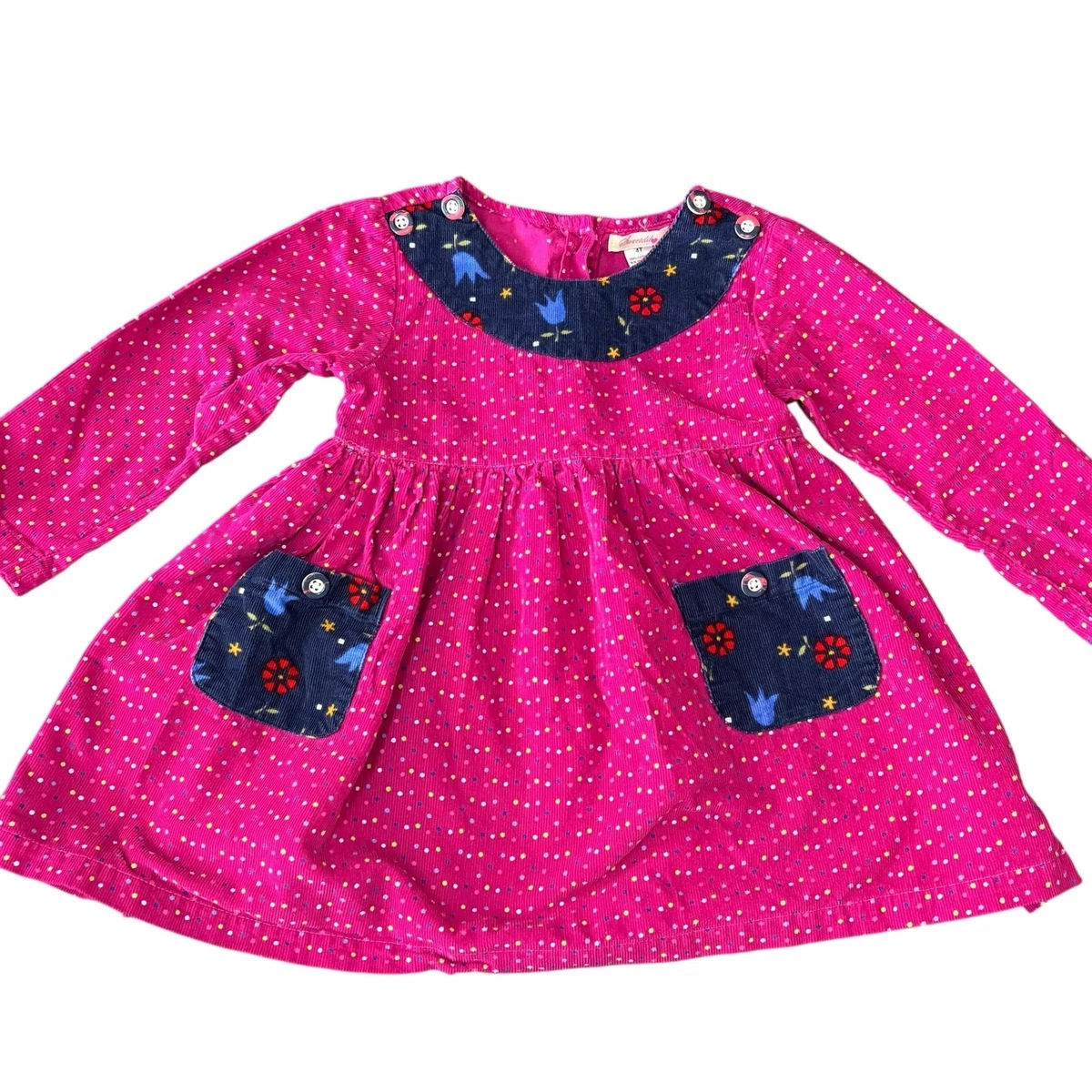 slim fit dress slacks Toddler Little Girls Ditsy Flowers Corduroy Dress 1-2 T / Sage main image 1