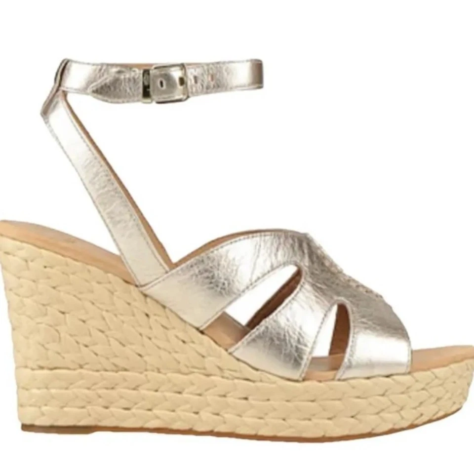 Sandalias de cuña UGG Careena metálicas pálidas para mujer talla 10 Foto 3 de 4