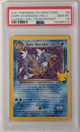 2021 POKEMON CELEBRATIONS CLASSIC COLL #8 DARK GYARADOS-HOLO PSA 10