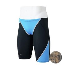 Mizuno GX Sonic Stream Men's Competitive Swimwear Half Spats Black/Sax XS New