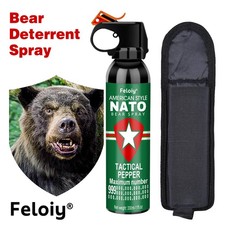 Feloiy NATO Bear Spray 11oz w/ Holster Powerful Stream Strongest Legal Formula