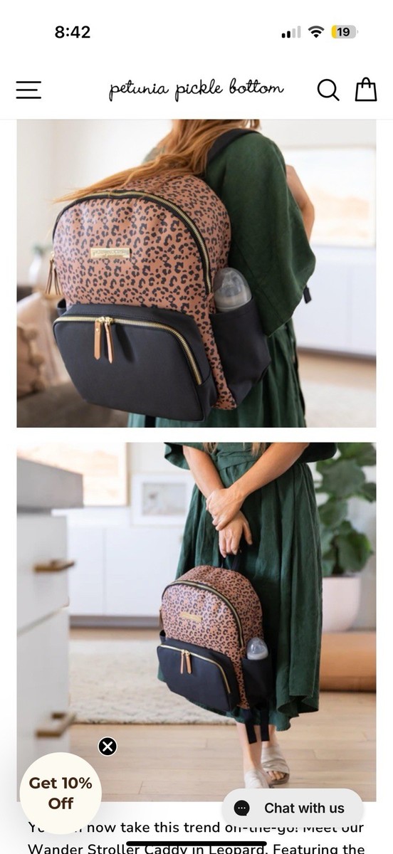 Petunia Pickle Bottom Leopard District Backpack Diaper Bag  display picture 2