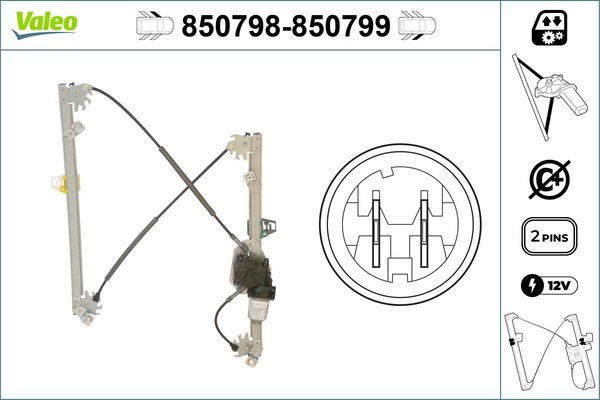 Fensterheber Vorne Links Valeo 850798 FÜR Renault Fenstermechanismus-image