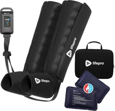 LifePro 8-Chamber Leg Recovery System with Heat – Full Leg Compression Massager