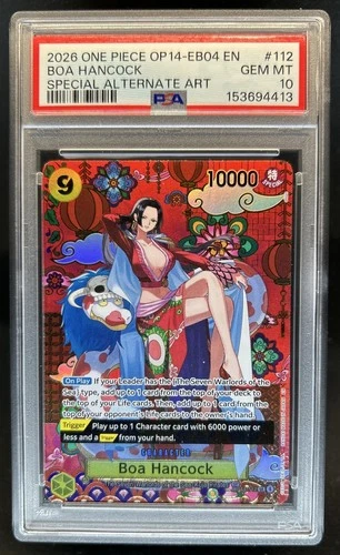 2026 One Piece Azure Sea's Seven Boa Hancock Super Rare #OP14-112 PSA 10