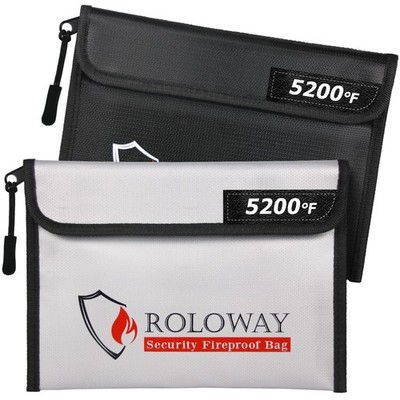 Fireproof Bag (9.6 x 6.6 inches) 5200  Heat Insulated, Fireproof Money Bag wi...