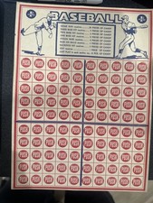 Penny Punch Out Baseball Card SHEET Clean Not Used