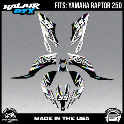Graphics Kit for Yamaha ATV RAPTOR 250 (All Years) Shred - RAINBOW