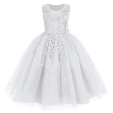 IBTOM CASTLE Flowers Girls Tulle Lace Dress for Kids Wedding Bridesmaid Pa 80574