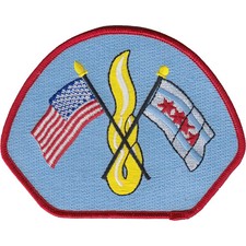 CHICAGO FIRE DEPARTMENT SHOULDER PATCH: Baby Blue Background
