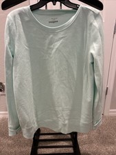 Women's Tek Gear Ultrasoft Fleece Sweatshirt Thumbholes Size Large Mint Green