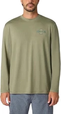 Hang Ten Men's Long Sleeve Sun Tee,  COLOR GREEN SIZE M