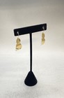 14K Yellow Gold Modern Abstract Two-Tier Drop Dangle Earrings 1.5-Inch 2.09g — photo 2