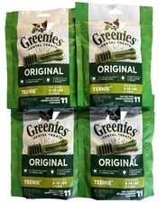 Greenies dental treats for small dog original - Teenie 3oz / 11 count  lot of 4