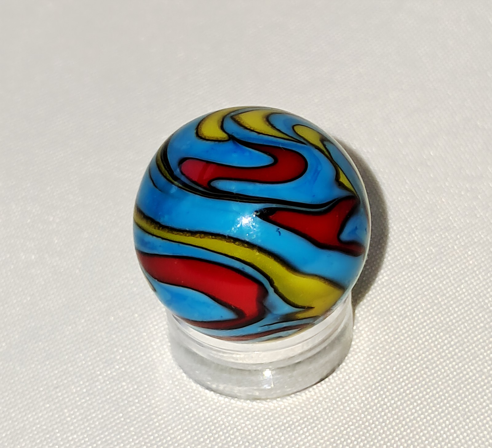 Marbles  3/4" Handmade Contemporary Marble Made By John Hamon-Miller, "Superman"