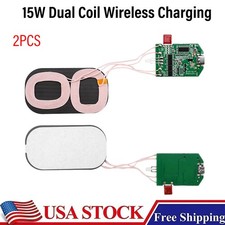 2PCS 15W Dual Coil Wireless Charging Module Wireless Charger Board Fast Charging