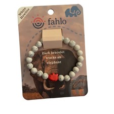 Fahlo Animal Tracking Bracelet, Elephant. Color: White Howlite